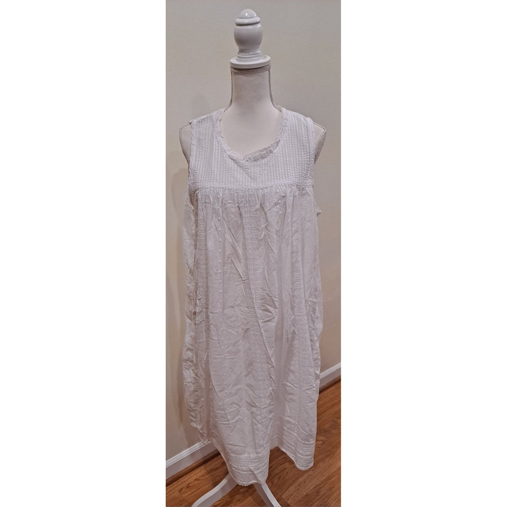 LARGE Rachel Ashwell Shabby Chic Nightgown Cottagecore White Cotton Prairie